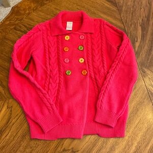 🌼 GYMBOREE pink buttoned sweater - size LARGE (10/12)